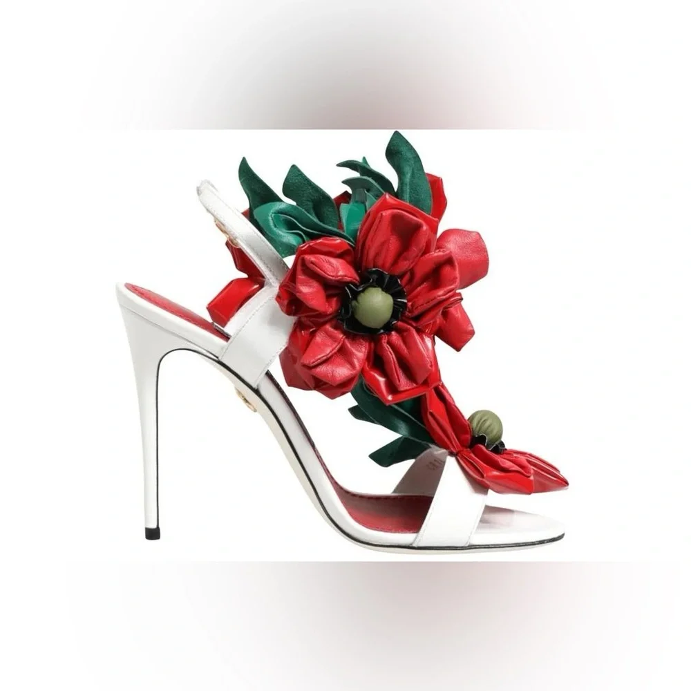 Like new DOLCE & GABBANA Floral Detail High-Heel Sandals $2,495 38.5 - Picture 3 of 14